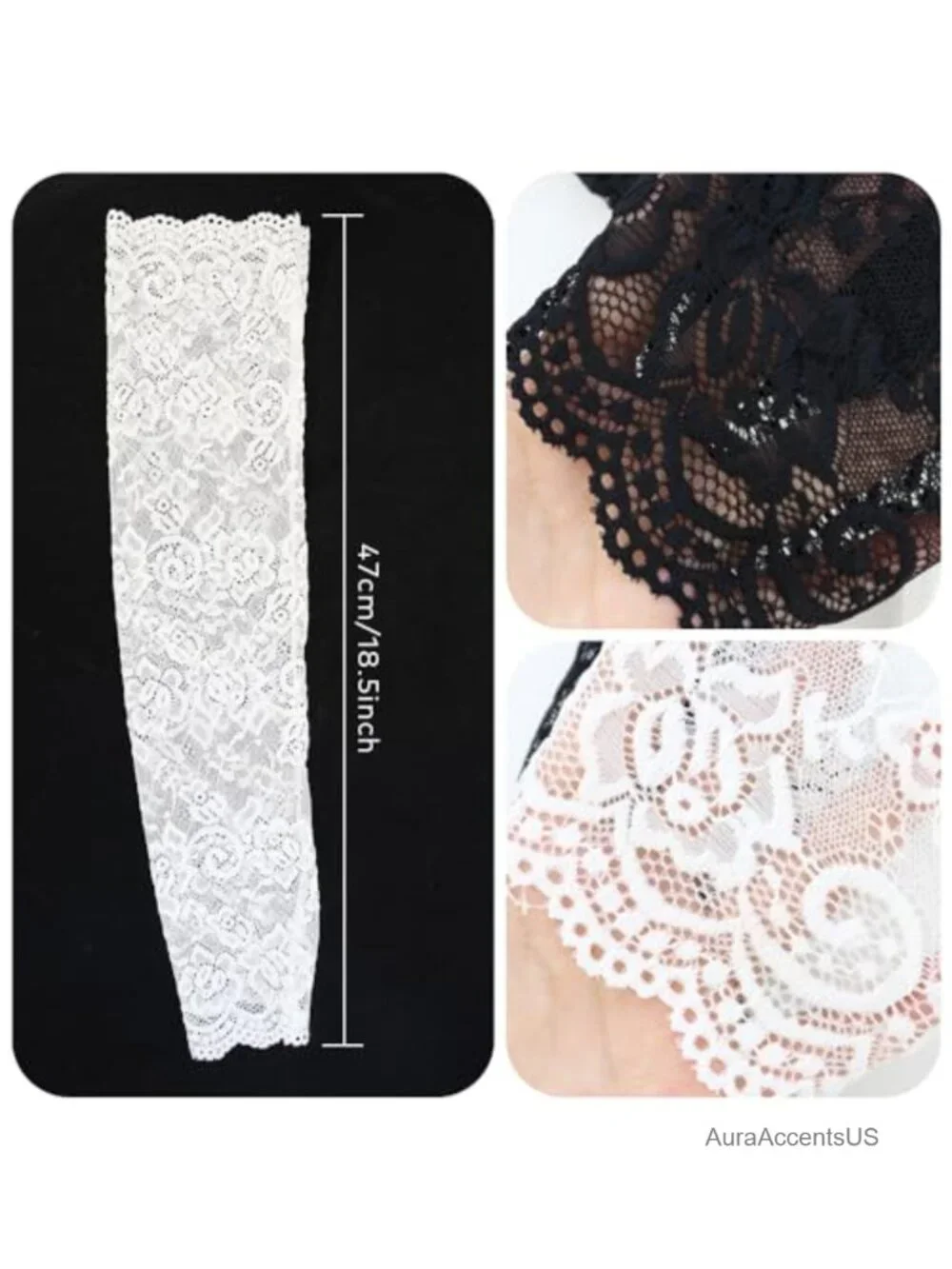 Lace Fingerless Arm Sleeve Gloves for Driving Wedding UV Sun Protection